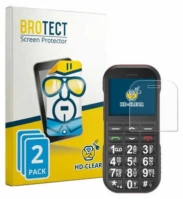 Produktbild von 2x Für Ufferson Seniorenhandy Schutzfolie BROTECT Displayschutz Display Schutz Folie Klar Transparent