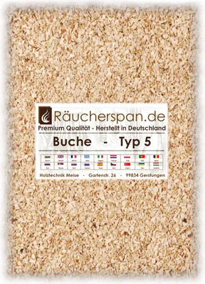 Produktbild von Räucherraspel von räucherspan.de - jetzt auch bei Kaufland - für Borniak Öfen - Buche Typ 5, 5kg