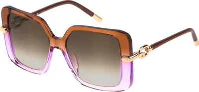 Immagine prodotto di Occhiali da sole da donna Furla SFU712 06B1, colore rosa sfumato marrone, misura 54/16/140