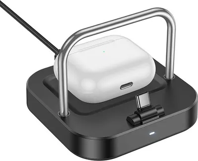 Produktbild von Tischladegerät Hoco 2in1 USB C PD QC 3A 30W + drahtloses Laden 5W CQ16B schwarz
