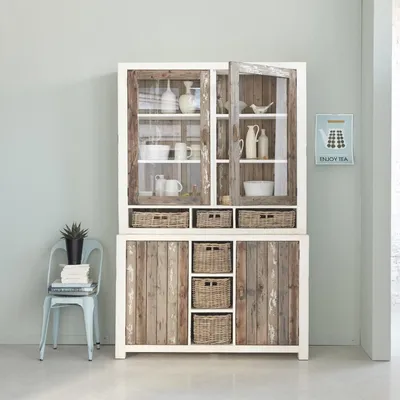 Produktbild von Geschirrschrank recyceltes Holz 140 cm modern