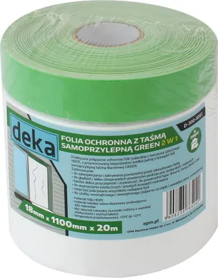 Obrázok produktu pre Folia Ochronna Z Taśmą Zieloną Do Zewnątrz 110Cm*20M