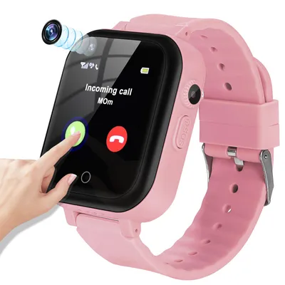 Image de montre intelligente 4G pour enfants avec GPS WiFi SOS Appel vidéo pour enfants de 3 à 12 ans Cadeaux d'anniversaire pour étudiants, Rose