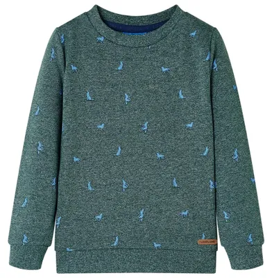 Image de vidaXL Sweatshirt pour enfants Vert foncé Melange 116