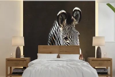 Produktbild von Fotobehang mit Zebra-Muster, 300 x 300 cm, Wandtapete