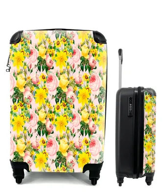 Produktbild von MuchoWow® Koffer Handgepäck Trolley Rollkoffer Kleine Reisekoffer mit 4 Rollen - Blumen - Rosen - Farben - Cabin Size < 55x40x23 cm & 55x40x20 cm - Fotokoffer - Kabinenkoffer - Boardgepäck - Reise-Box - Reisekoffer - Reisegepäck - Koffer mit Bild - Trolley für Kinder
