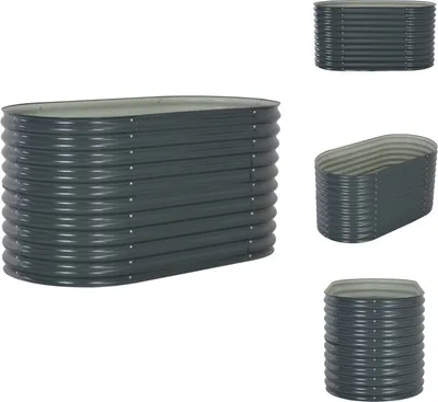 Produktbild von vidaXL Garten-Hochbeet 160x80x81 cm Verzinkter Stahl Grau -  Blumentöpfe & Pflanzgefäße