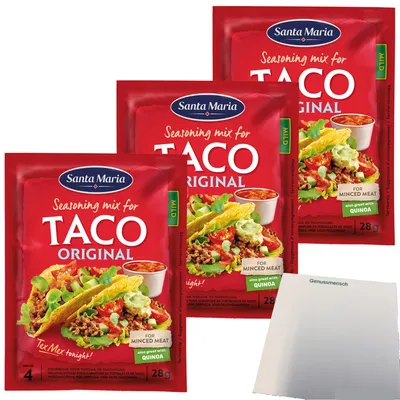 Produktbild von Santa Maria Seasoning Mix Taco 3er Pack (3x28g Packung) + usy Block