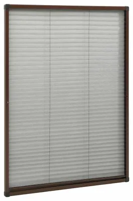 Produktbild von Insektenschutz Plissee für Dachfenster Fliegengitter mit Alurahmen Fiberglas Gewebe einstellbare Größe Mückenschutz Frischluft Braun 80 x 120 cm