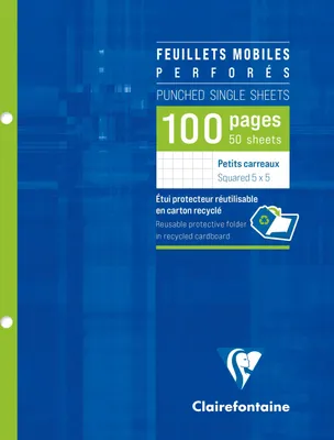 Produktbild von Clairefontaine 10x Ringbucheinlagen 17x22cm Pack. 50 Blatt kariert 5/5 1332C