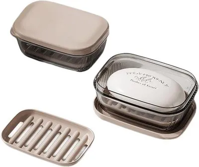 Obrázek produktu pro dávkovač na mýdlo s víkem – vodotěsný zásobník na mýdlo pro kempování a sportovní školy – velká velikost (12 cm) – průhledný