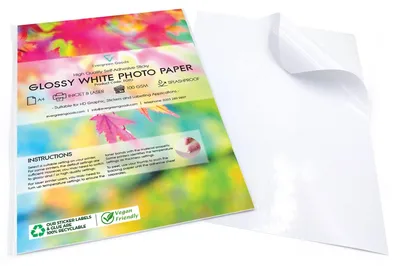 A4-Stickerpapier glänzend weiß 100 Blatt selbstklebend