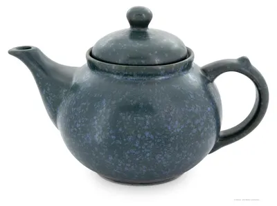 Produktbild von Bunzlauer Keramik 1,25L Teekanne – Klassische, rundliche Form mit elegant geschwungenem Ausguss, Nachbildung ZIELON grün