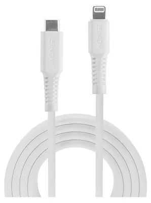 Produktbild von LINDY 3m USB C an Lightning Kabel, weiß