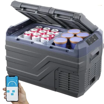 Immagine prodotto di Frigorifero elettrico portatile, compressore da 32 litri con doppia zona e controllo tramite smartphone