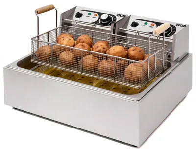 Produktbild von HCB Ölfriteuse - 14 Liter - 2 x 230V - Edelstahl - 2581