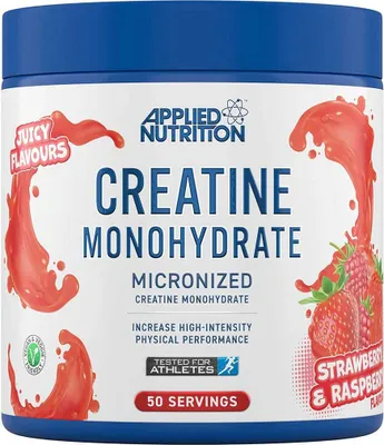 Productafbeelding van Applied Nutrition | Creatine Monohydraat | Gemalen creatine met smaak, framboos en aardbei