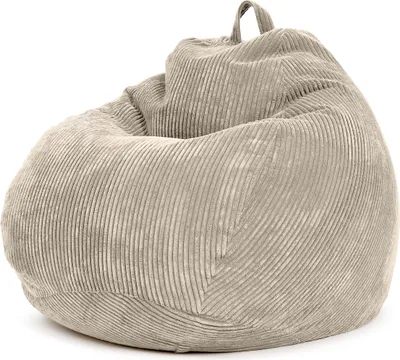 Produktbild von Green Bean® Indoor Sitzsack "Scoop" 90x110cm mit EPS Perlen Füllung - Cordstoff kuschelig, weich, waschbar - Beige