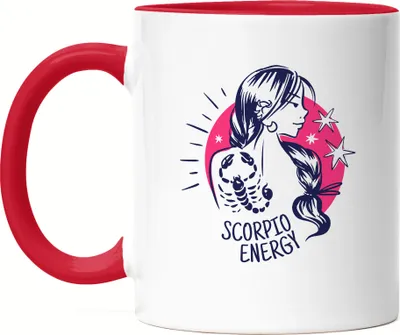 Produktbild von Skorpion Sternzeichen Tasse Rot Weiß Scorpio Horoskop Geschenkidee Oktober November Geburtstag