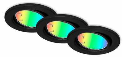 Produktbild von Einbauleuchten Briloner 3 x GU10 4,9 Watt LED Smart Einbauspots RGB & CCT dimmbar schwarz