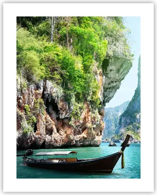 Produktbild von Poster - Poster ohne Rahmen - Boot Klippen Natur Felsen - 40x50 cm - Wand Bild - Wanddeko - Wandbilder - Kunstposter - Wandposter - Bilder - Kunstdruck - Wanddekoration - Wandbild - P2XPA40x50-2787