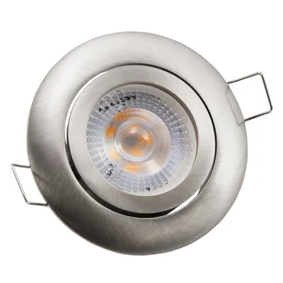 Obrázek produktu pro Vestavné svítidlo s LED modulem ''ECO-50'' 5W, 400 lumenů otočné Ø80mm kulaté broušená nerezová ocel 3000K