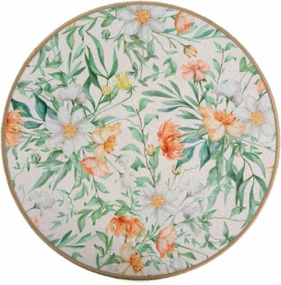 Image de EUROFIRANY | dessous de plat - 38 cm - fleurs - vert orange - set de table - Boho