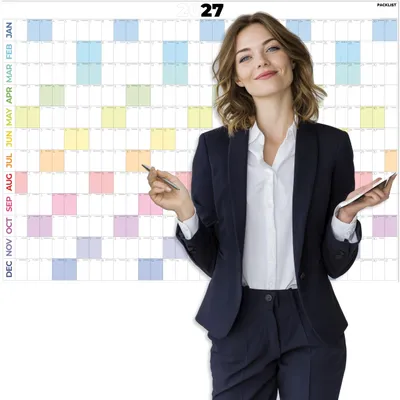 Imagen del producto de Planificador anual XXL para 2027, calendario de pared, formato A1