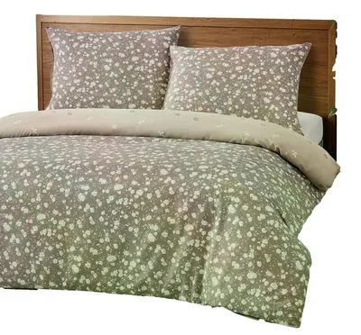 Produktbild von Bettwäsche, Satin-Bettwäsche, Hohe Qualität 160x200 Harlena Beige, Blumen