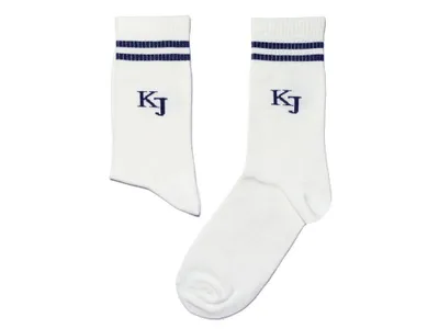 Produktbild von Damen Basic Socken aus Baumwolle Designer Weiß und Marine Größe 39-42