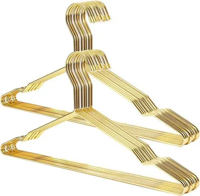 Produktbild von Famanu Kleiderbügel - platzsparend und goldfarben - 20 Stück 42 cm