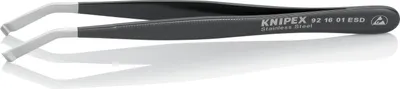 Produktbild von Knipex 92 16 01 ESD, Edelstahl, Schwarz, Flach, Geschwungen, 15 g, 10 mm