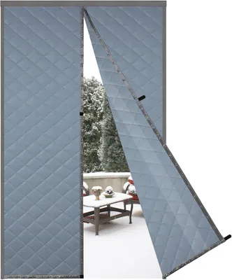 Obrázok produktu pre Tepelne izolovaná dverová záclona 95x235 cm, sivá, polyester, odolná voči chladu, na zimné použitie
