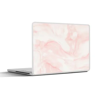 Produktbild von MuchoWow® Laptop Aufkleber Sticker Cover Marmor - Weiß - Rosa - Pastell 36.5x27.5 cm - Laptop-Sticker