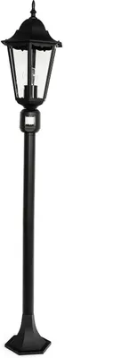 Produktbild von Rustikale Außenlampe mit Bewegungsmelder Schwarz 120 cm wetterfest E27 Gartenleuchte Wegeleuchte
