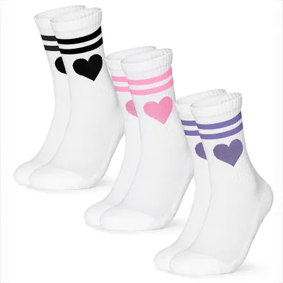Produktbild von Occulto Damen Herz Tennis Socken 3er Pack (Modell: Venus)