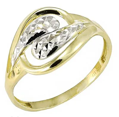 Produktbild von Goldring 585er Gold (14 Karat) Gelb-Weißgold, Breite 2,1 mm, Oberseite 13,7 mm