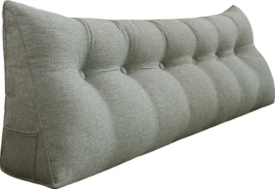 Produktbild von Ergonomisches Kopfteilkissen in Leinenoptik, Lesekissen, Keilkissen, Rückenkissen, Ruhekissen, Dekokissen