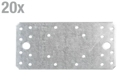 Produktbild von Alberts 20 x Flachverbinder 190 x 90 x 3 mm – verzinkt, Verbindungsplatte & Flachanker