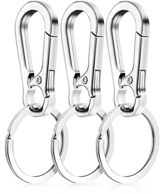 Productafbeelding van Set van 3 metalen karabijnhaak sleutelhangers