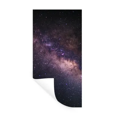 Produktbild von MuchoWow® Wandtattoo Wandsticker Wandaufkleber Lila Milchstraße in der Dunkelheit 40x80 cm Selbstklebend und Repositionierbar - Repositionierbar - Wasser abweisend