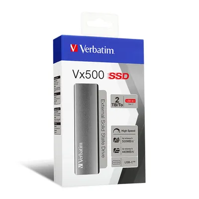 Image de Disque SSD externe Verbatim VX500 - 2To (Gris)