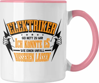 Produktbild von Trendation - Lustige Elektriker Tasse Geschenk (Rosa)