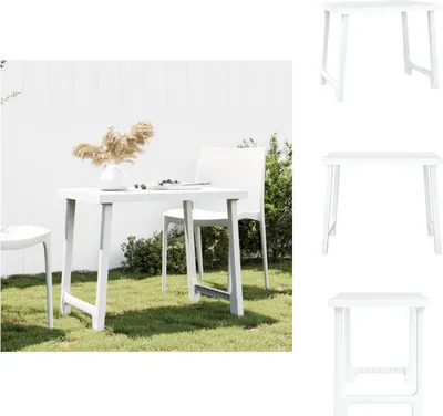 Produktbild von vidaXL Campingtisch Weiß 79x56x64 cm PP Holzoptik -  Gartentische
