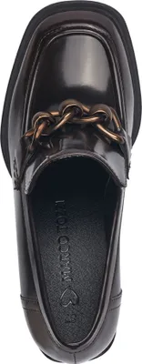 Produktbild von MARCO TOZZI Damen Pumps Trotteur Brush Lack Kettendetail Karree 2-24410-41, Größe:37 EU, Farbe:Braun