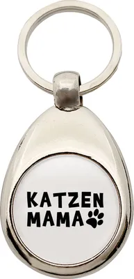 Produktbild von Huuraa Schlüsselanhänger Katzenmama Tapse Metall Schlüsselring Einkaufswagenchip Geschenkidee