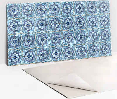 Obrázek produktu pro Ochranný Panel PVC - Samolepicí Vinylové Dlaždice na Stěnu - 100 x 50 - Portugalské dlaždice