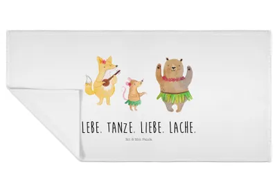 Produktbild von Mr. & Mrs. Panda Flauschtuch Waldtiere Aloha - Weiß - Geschenk, Igel, Musik, kleines Handtuch, gesichtshandtuch, Hase, Frotteehandtuch, Bär, 100x50, Lustige Sprüche