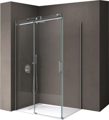 Immagine prodotto di doporro Box Doccia 80x160x195 cm in Vetro Temperato Trasparente 8 mm Porta Scorrevole con Maniglie e Profili Cromati, Trattamento Anticalcare Easy Clean - Ravenna17K