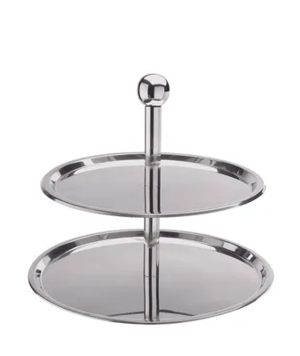 Produktbild von Etagere Edelstahl - 2-stufig - 30+40cm Durchmesser - Höhe: 32cm GASTROQUALITÄT